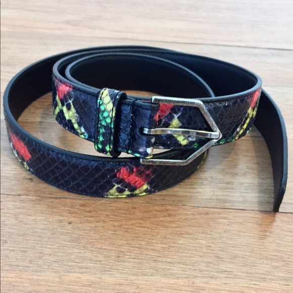 Saint Laurent Multicolour Python Belt - Picture 1 of 3
